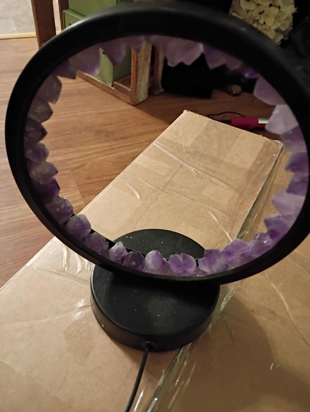 A Runyangshi Amethyst Crystal Lamp